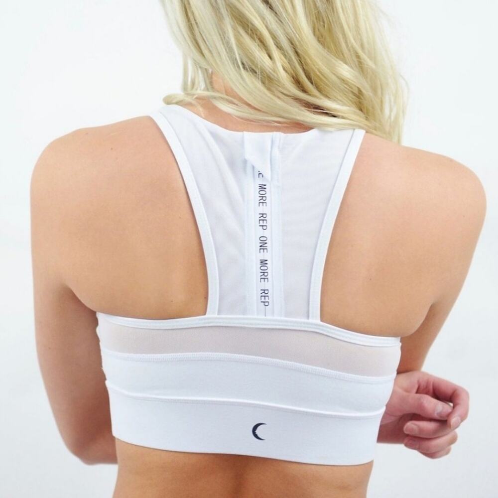 Zyia Active All Star "One More Rep" Sports Bra White/Light Gray Medium (34A-36C)